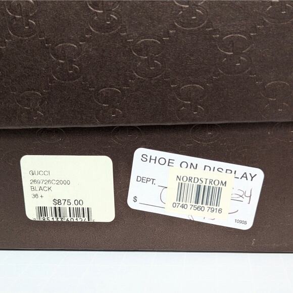 Gucci Betty High Heel Platform Bootie Size 36.5 | 6.5 Black Suede Bamboo Tassel - Picture 10 of 15